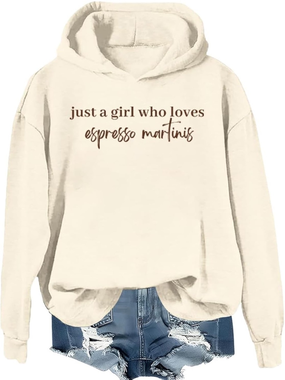 Just a Girl Who Loves Espresso Martinis Hoodie - Cream
